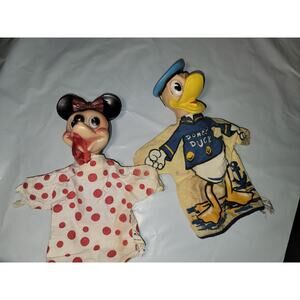 Vintage Walt Disney World Miney and Donald Duck Puppets